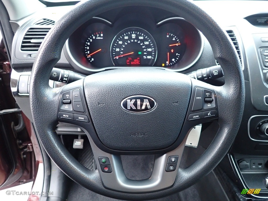 2015 Kia Sorento LX V6 AWD Black Steering Wheel Photo #142709786
