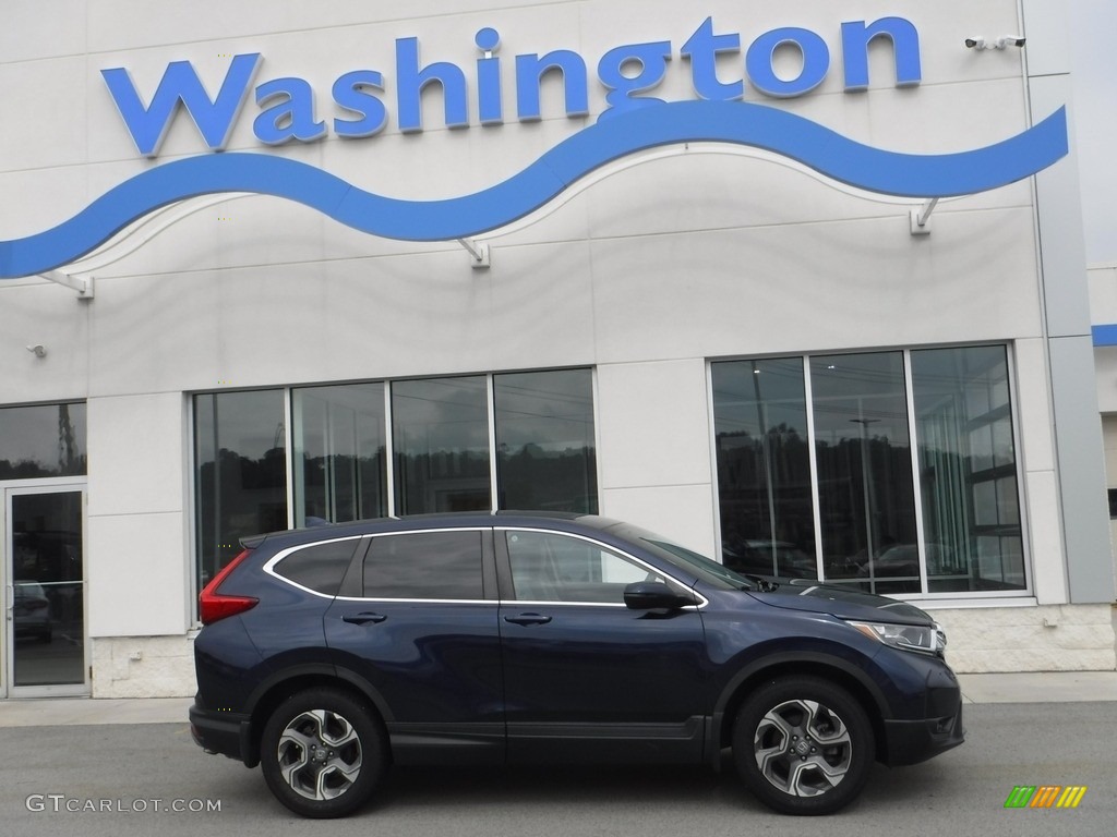 2018 CR-V EX AWD - Obsidian Blue Pearl / Gray photo #2