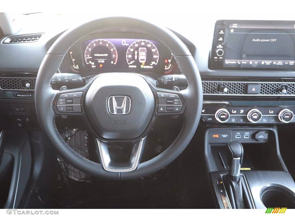 2022 Honda Civic Touring Sedan Black Steering Wheel Photo #142711526
