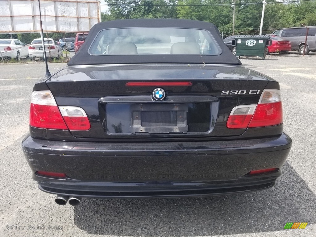 2002 3 Series 330i Convertible - Jet Black / Black photo #6