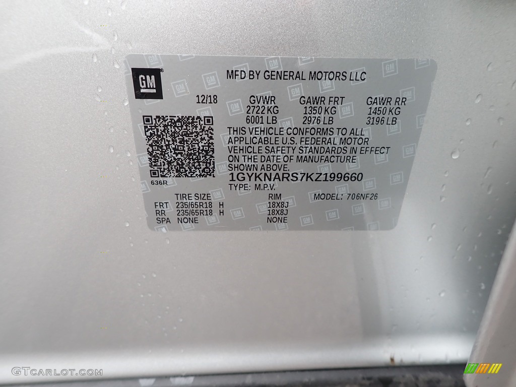 2019 XT5  - Radiant Silver Metallic / Sahara Beige photo #11