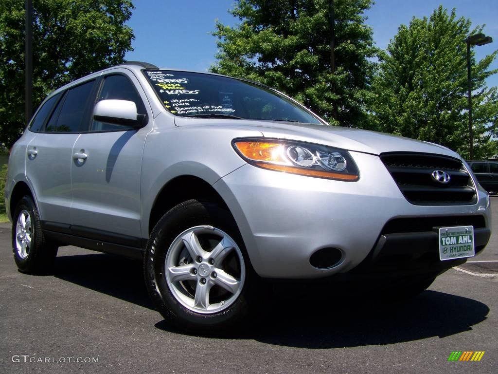 2008 Santa Fe GLS 4WD - Bright Silver / Gray photo #1