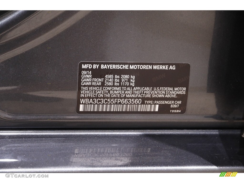 2015 3 Series 320i xDrive Sedan - Mineral Grey Metallic / Black photo #22