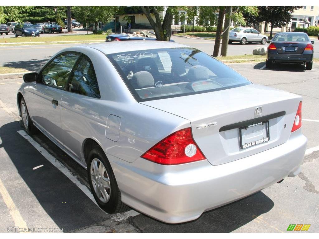2004 Civic Value Package Coupe - Satin Silver Metallic / Black photo #8