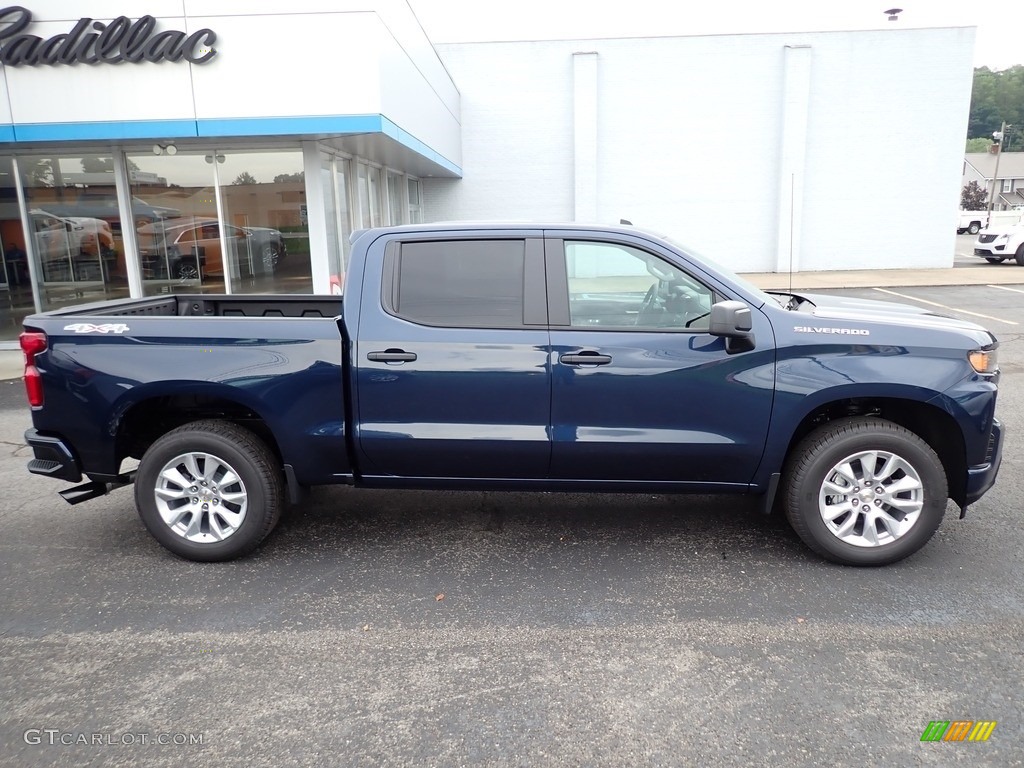 2021 Silverado 1500 Custom Crew Cab 4x4 - Northsky Blue Metallic / Jet Black photo #2