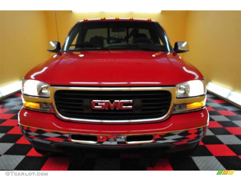 2000 Sierra 2500 SLT Regular Cab 4x4 - Fire Red / Graphite photo #2