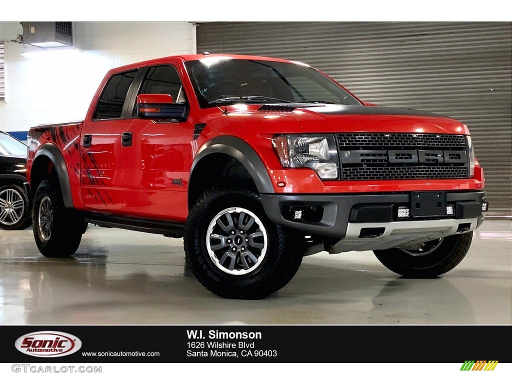 2011 F150 SVT Raptor SuperCrew 4x4 - Race Red / Raptor Black/Orange photo #1