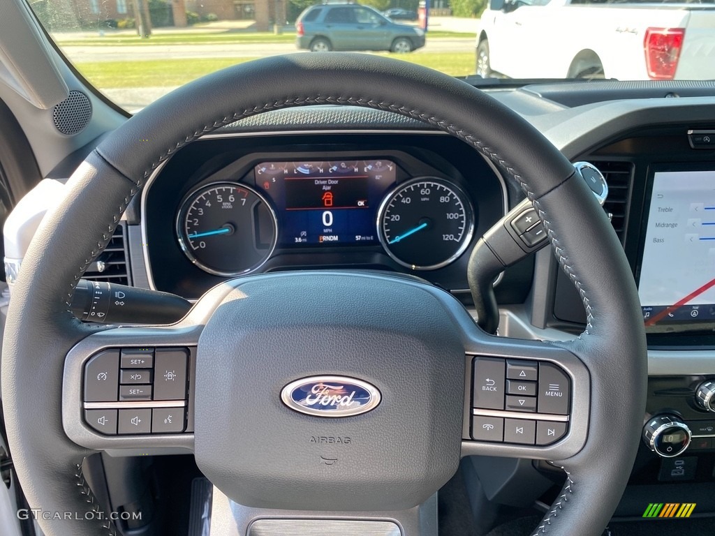 2021 Ford F150 XLT SuperCab 4x4 Medium Dark Slate Steering Wheel Photo #142726926