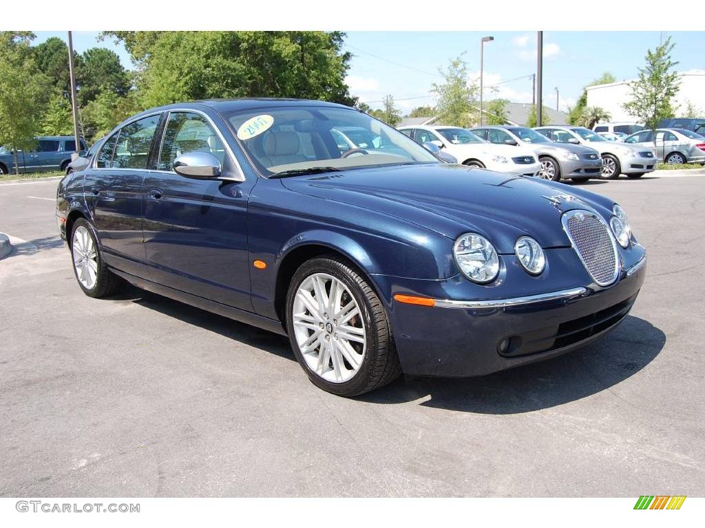 2007 S-Type 3.0 - Indigo Blue Metallic / Ivory/Mocha photo #1