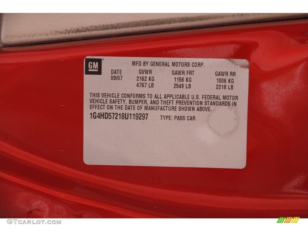 2008 Lucerne CXL - Crystal Red Tintcoat / Titanium photo #17