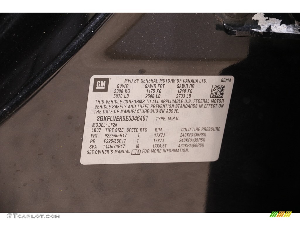 2014 Terrain SLE AWD - Carbon Black Metallic / Jet Black photo #18