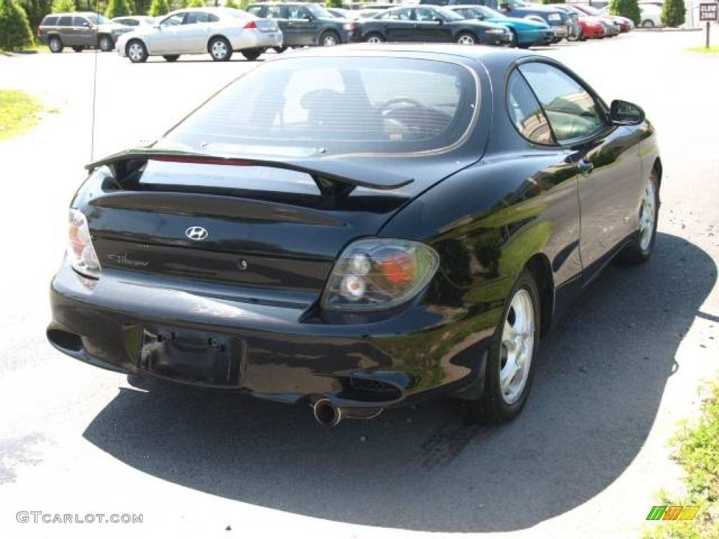 2000 Tiburon Coupe - Jet Black / Black photo #4