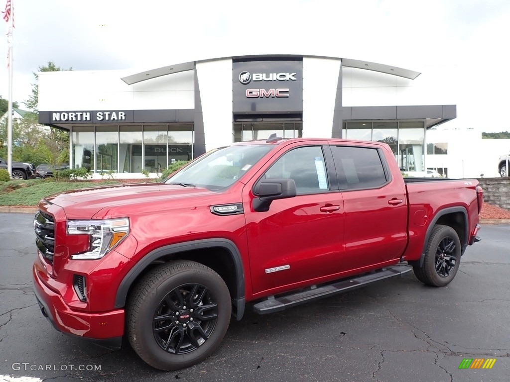 2021 Sierra 1500 Elevation Crew Cab 4WD - Cayenne Red Tintcoat / Jet Black photo #1