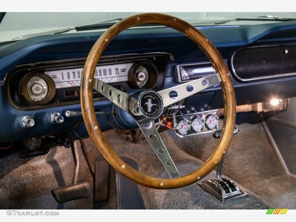 1965 Ford Mustang Coupe Blue Steering Wheel Photo #142738621