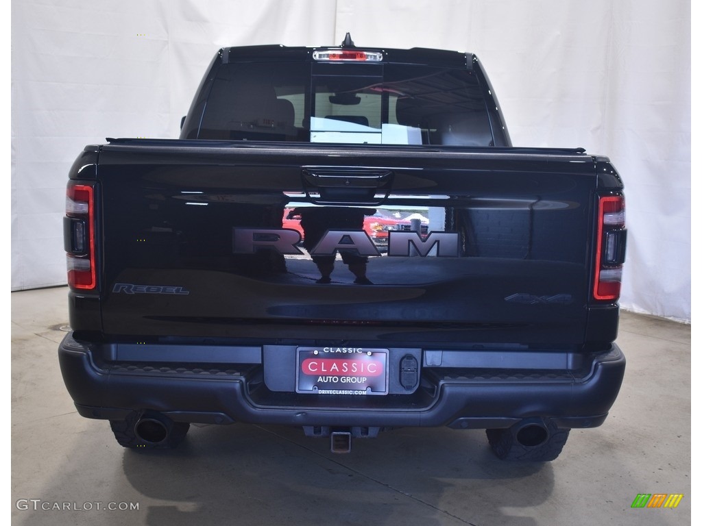 2020 1500 Rebel Crew Cab 4x4 - Diamond Black Crystal Pearl / Red/Black photo #3