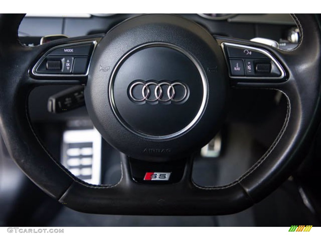 2013 Audi S5 3.0 TFSI quattro Coupe Black Steering Wheel Photo #142738948