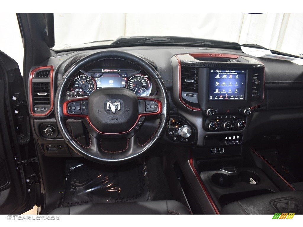 2020 1500 Rebel Crew Cab 4x4 - Diamond Black Crystal Pearl / Red/Black photo #13