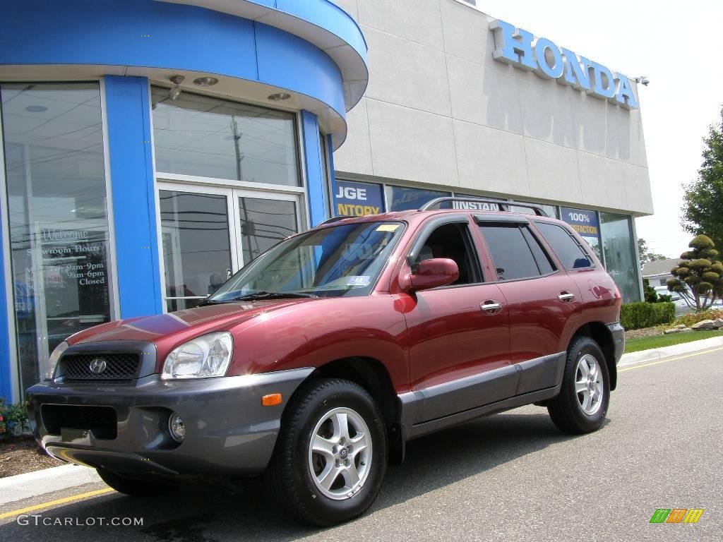 2003 Santa Fe LX 4WD - Merlot Red / Gray photo #1