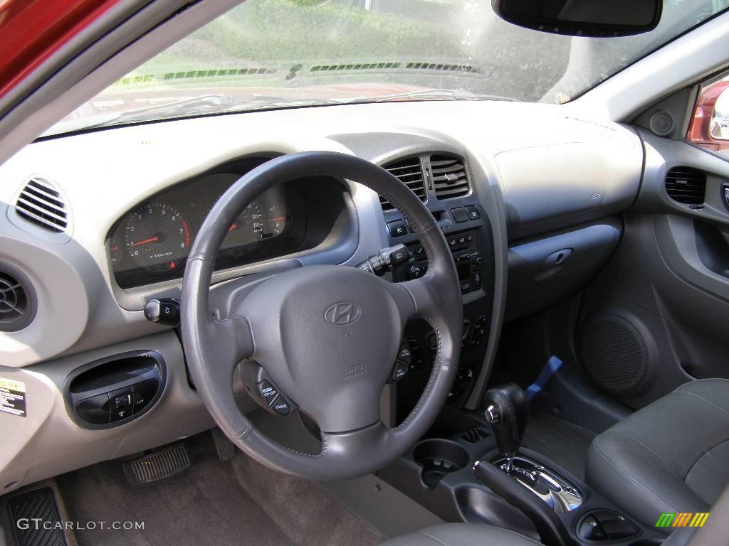 2003 Santa Fe LX 4WD - Merlot Red / Gray photo #8