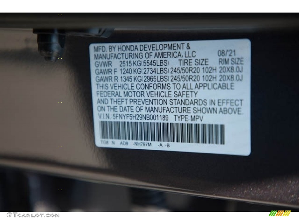 2022 Pilot Color Code NH797M for Modern Steel Metallic Photo #142749196