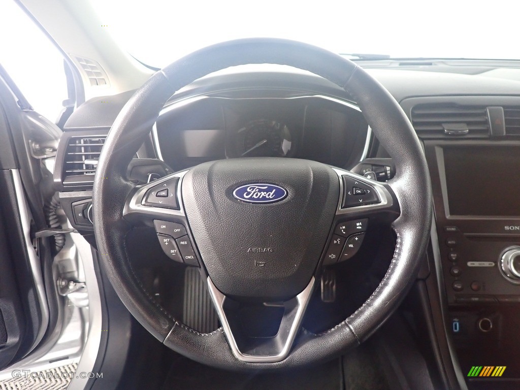 2018 Ford Fusion Titanium AWD Ebony Steering Wheel Photo #142749355