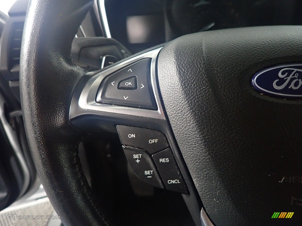 2018 Ford Fusion Titanium AWD Ebony Steering Wheel Photo #142749373