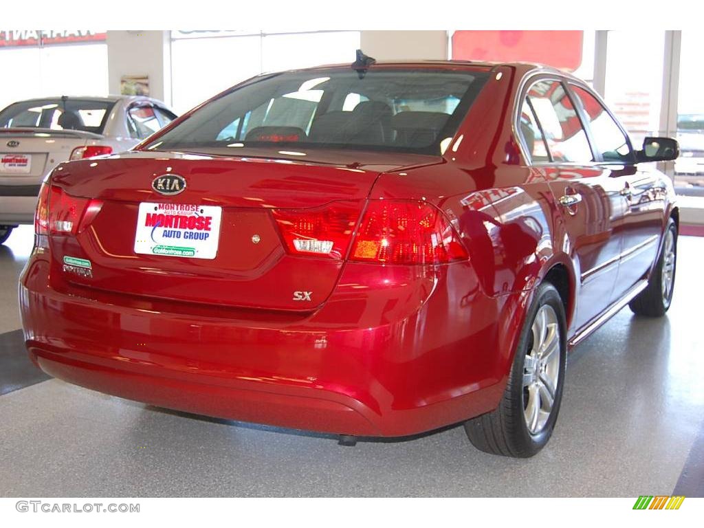2009 Optima SX - Ruby Red / Black photo #7