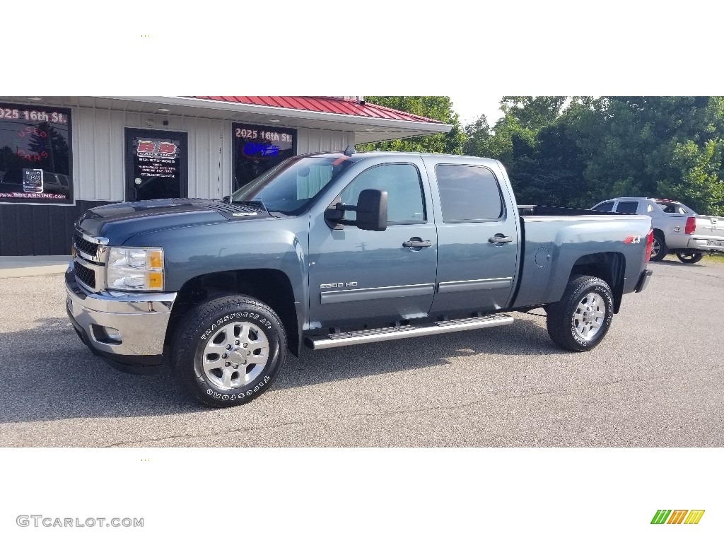 2013 Silverado 2500HD LT Crew Cab 4x4 - Blue Granite Metallic / Light Titanium/Dark Titanium photo #1