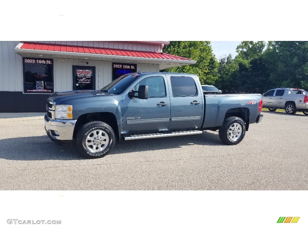 2013 Silverado 2500HD LT Crew Cab 4x4 - Blue Granite Metallic / Light Titanium/Dark Titanium photo #8