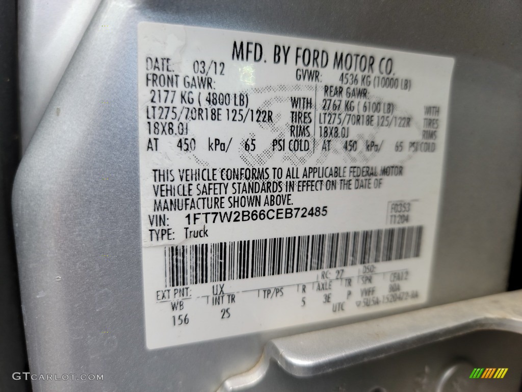 2012 F250 Super Duty XLT Crew Cab 4x4 - Ingot Silver Metallic / Steel photo #30