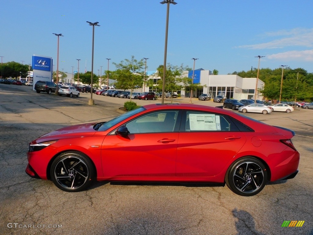 2022 Elantra N-Line - Orange / Black photo #6