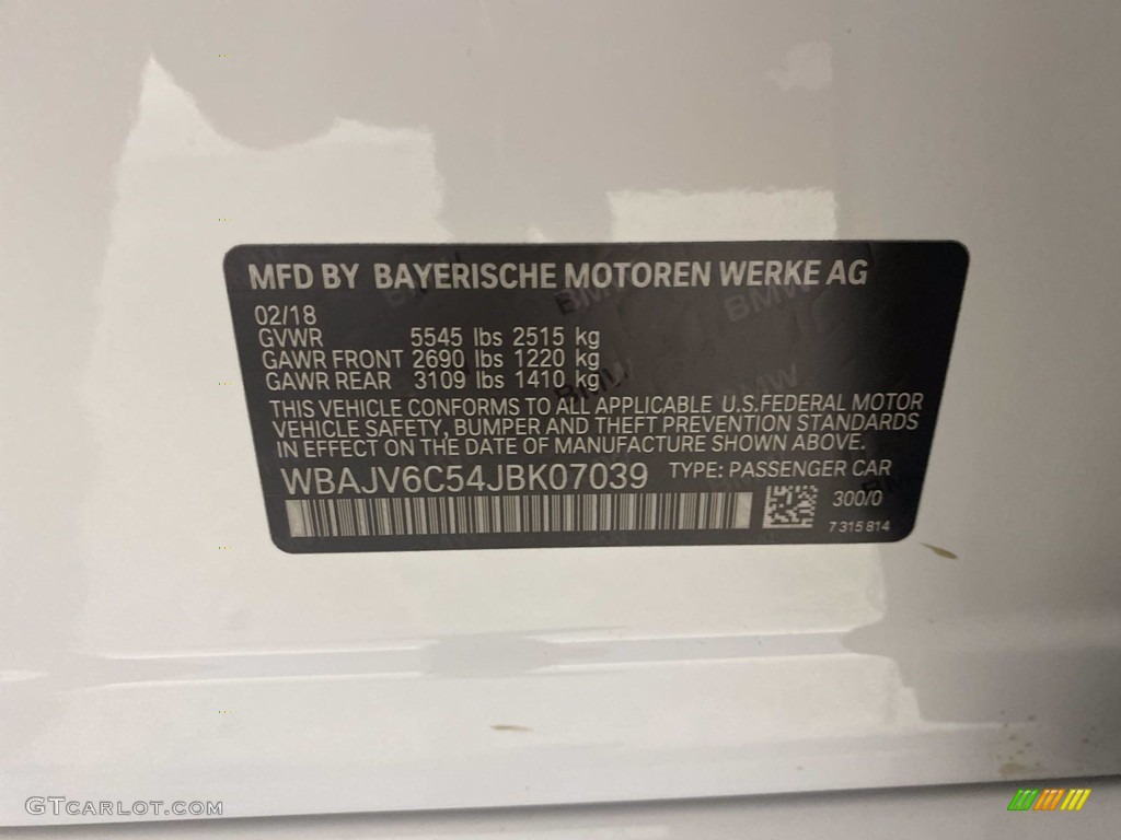 2018 6 Series 640i xDrive Gran Turismo - Alpine White / Black photo #39