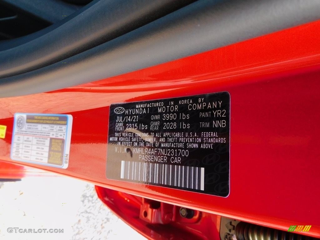 2022 Elantra Color Code YR2 for Orange Photo #142758674