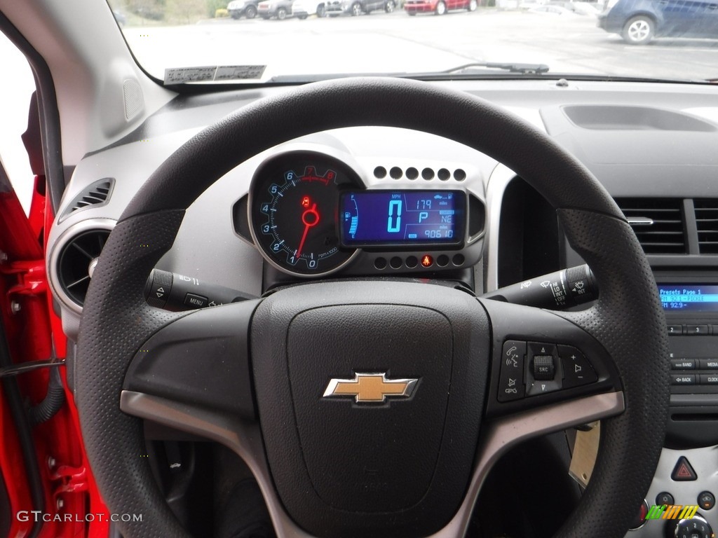 2016 Chevrolet Sonic LS Sedan Jet Black/Dark Titanium Steering Wheel Photo #142761065