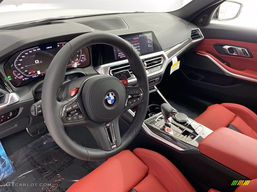 Fiona Red Interior 2022 BMW M3 Competition Sedan Photo #142762902