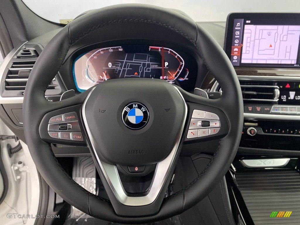 2022 BMW X4 xDrive30i Black Steering Wheel Photo #142766757