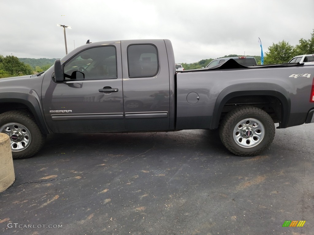 2011 Sierra 1500 SLE Extended Cab 4x4 - Storm Gray Metallic / Ebony photo #3