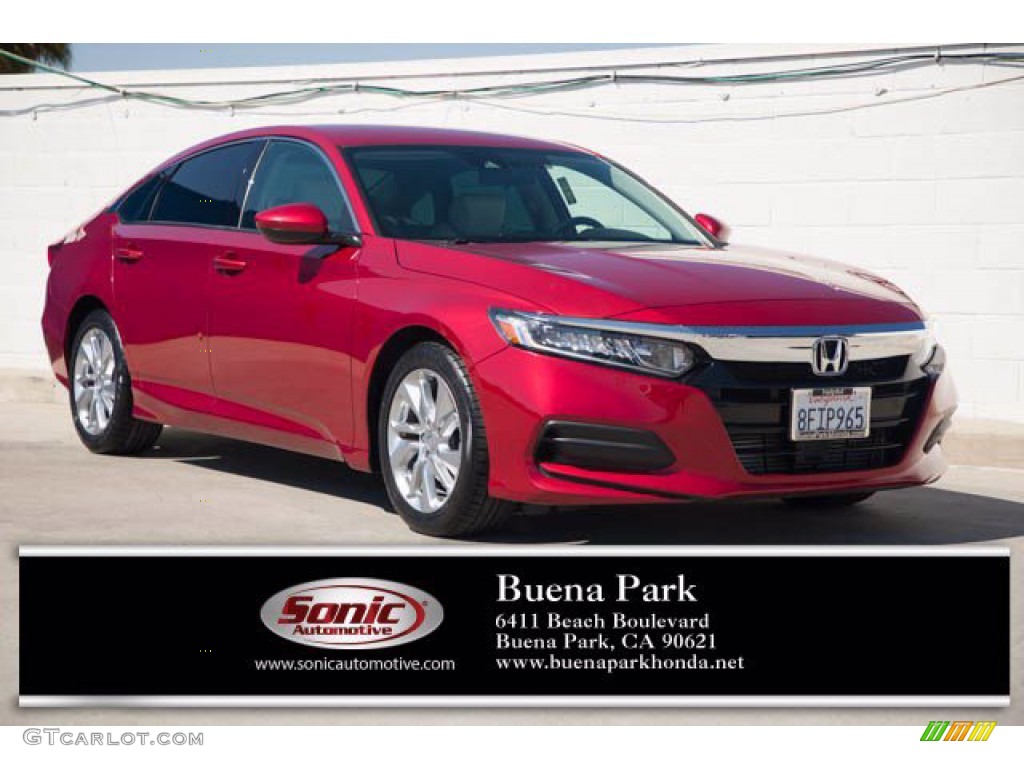 2018 Accord LX Sedan - Radiant Red Metallic / Gray photo #1