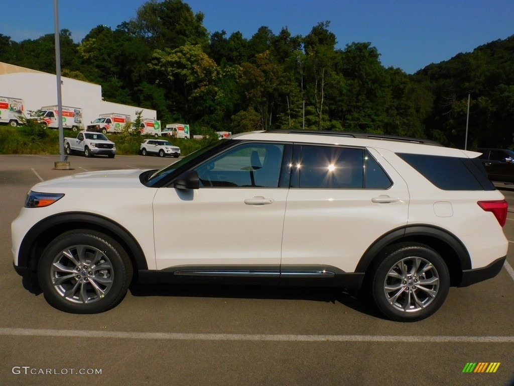 2021 Explorer XLT 4WD - Star White Metallic Tri-Coat / Sandstone photo #6