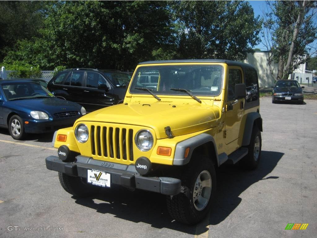 2001 Wrangler Sport 4x4 - Solar Yellow / Agate Black photo #1