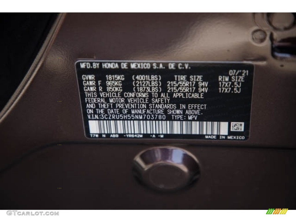 2022 HR-V Color Code YR642M for Midnight Amethyst Metallic Photo #142784509