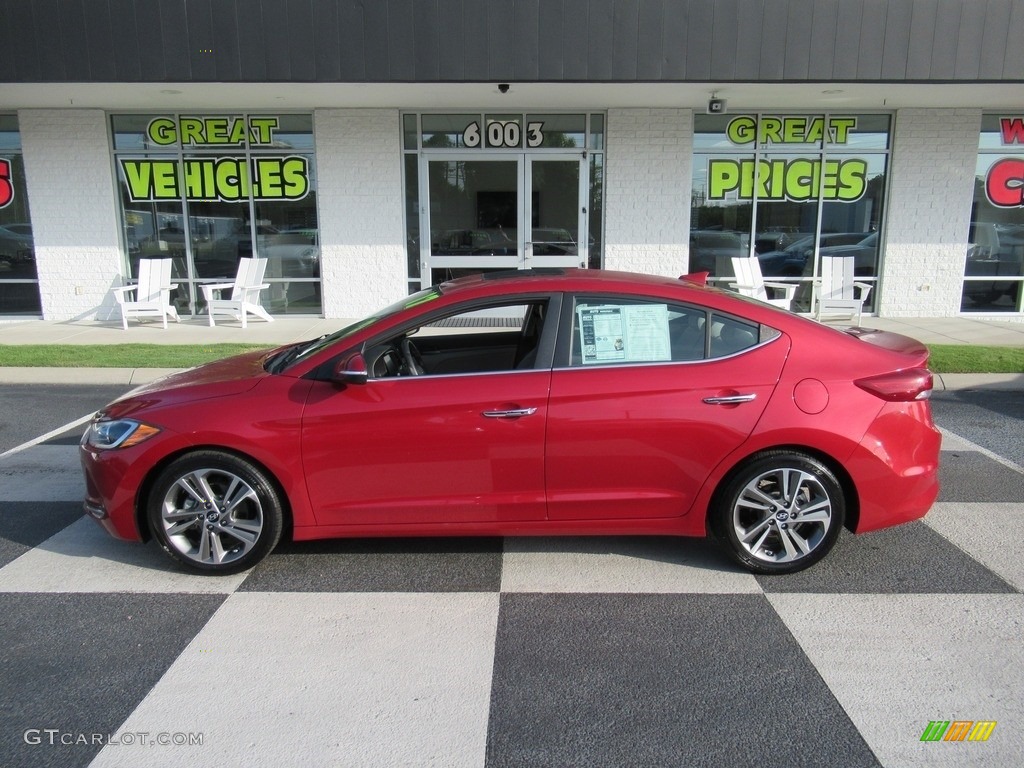 2017 Elantra Limited - Red / Beige photo #1