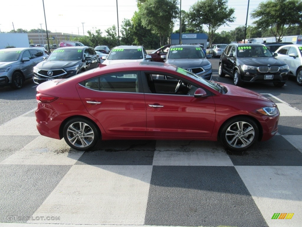 2017 Elantra Limited - Red / Beige photo #3
