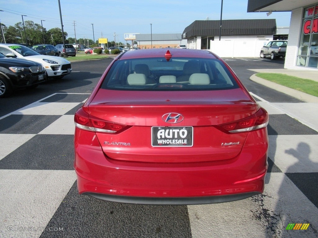 2017 Elantra Limited - Red / Beige photo #4