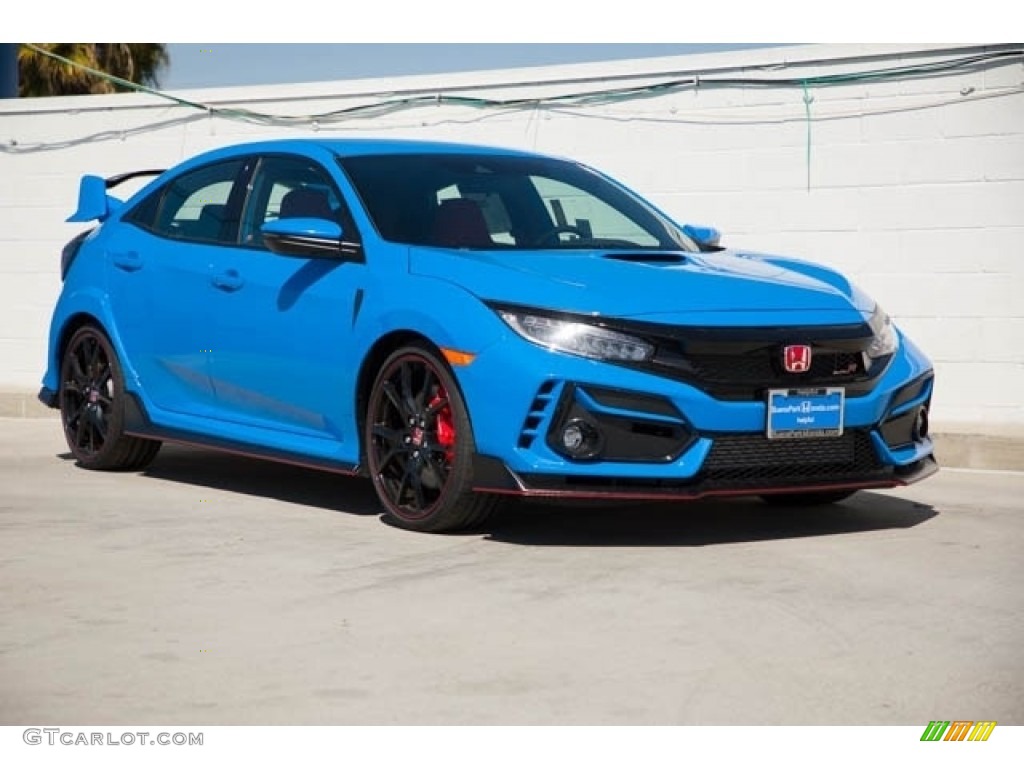 2021 Civic Type R - Boost Blue Pearl / Black/Red photo #1