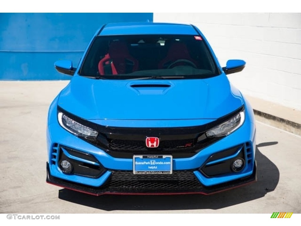 2021 Civic Type R - Boost Blue Pearl / Black/Red photo #3