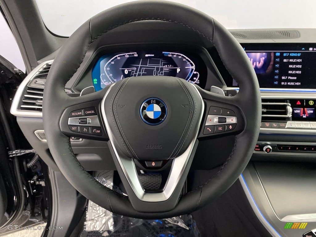 2022 BMW X5 xDrive45e Black Steering Wheel Photo #142794263