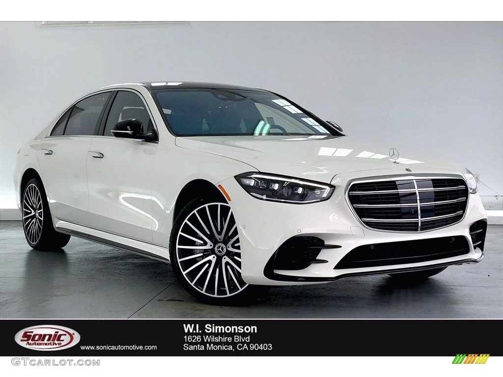2021 S 580 4Matic Sedan - designo Diamond White Metallic / Black photo #1