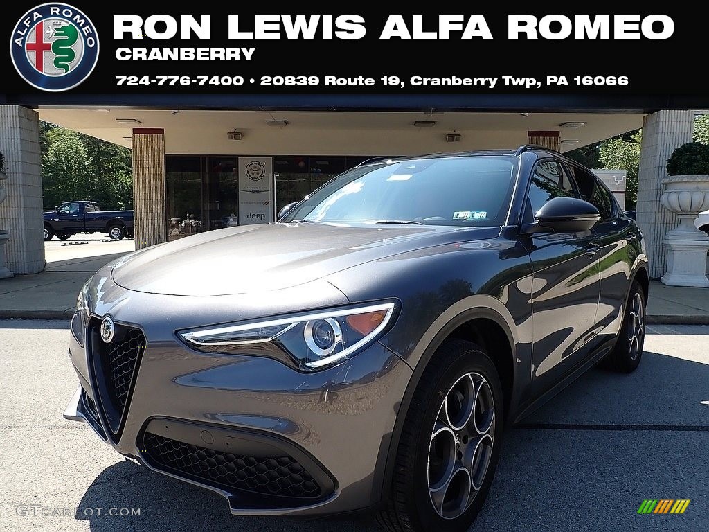 2021 Stelvio Sprint AWD - Vesuvio Gray Metallic / Black/Red photo #1