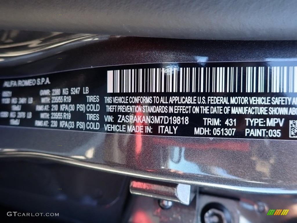 2021 Stelvio Color Code 431 for Vesuvio Gray Metallic Photo #142799241
